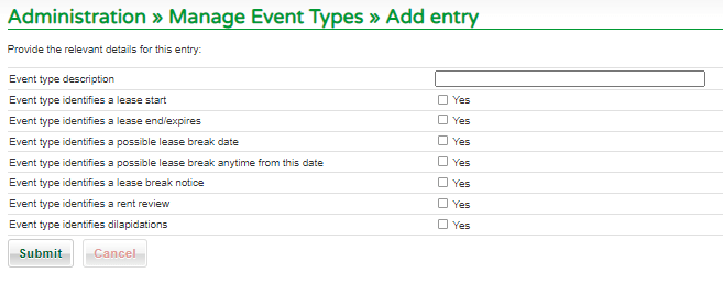 Creating a new Event Type