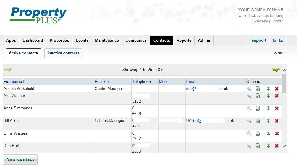 Contacts Overview