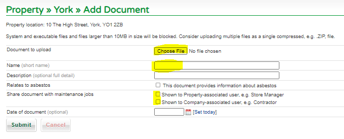 Store and Contractor Access to documents